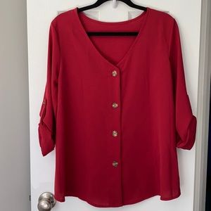 Red long sleeve blouse